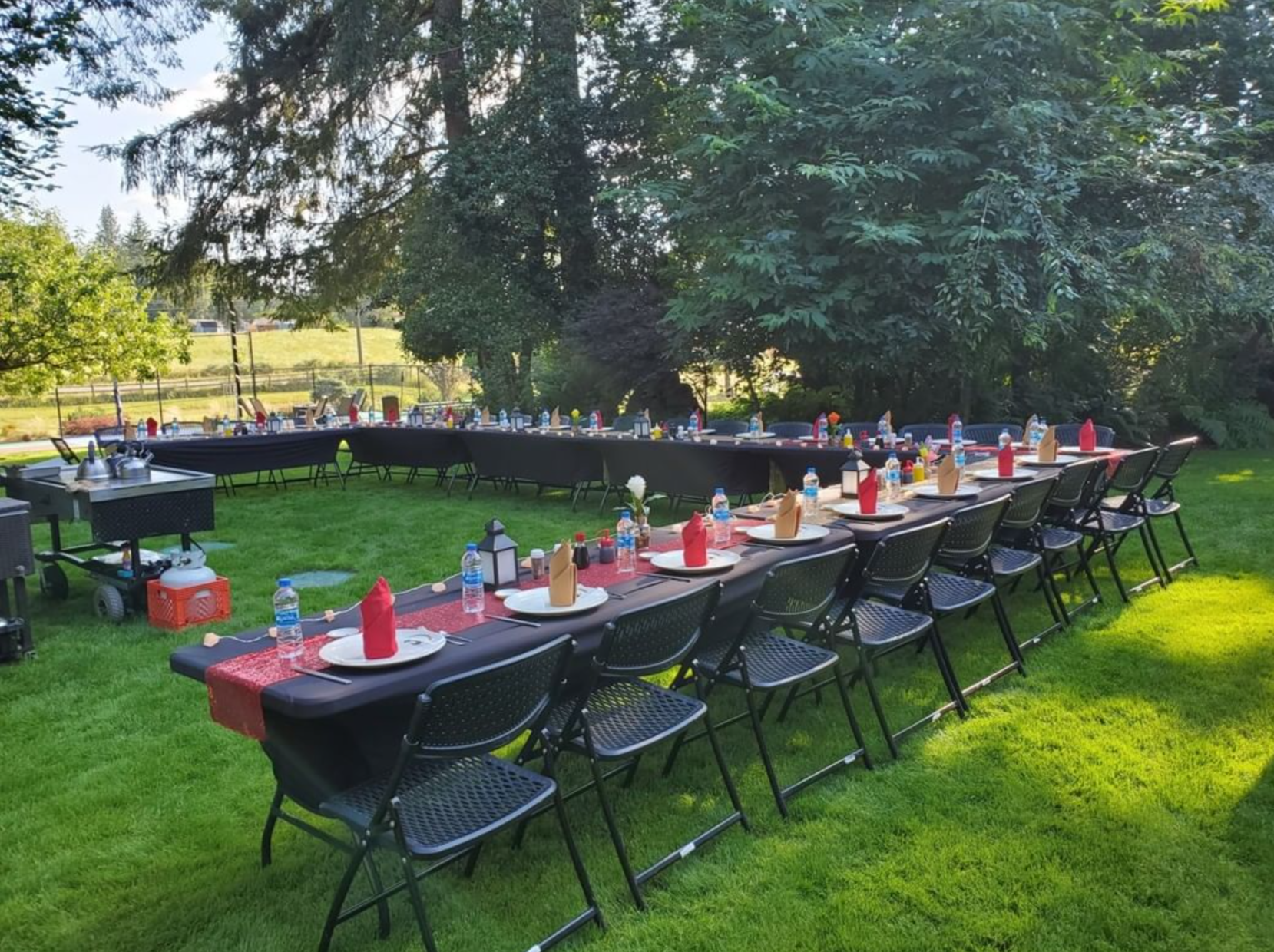 hibachi yume chef cooking at backyard party